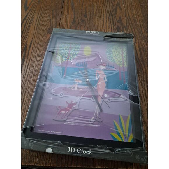 Vintage 2004 Pink Panther 40th Anniversary 3D Clock Shagg NOS Sealed Box Flaws - Picture 1 of 4